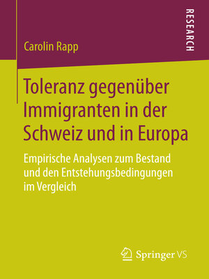 cover image of Toleranz gegenüber Immigranten in der Schweiz und in Europa